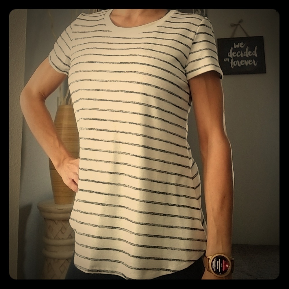 Black and white stripped tunic